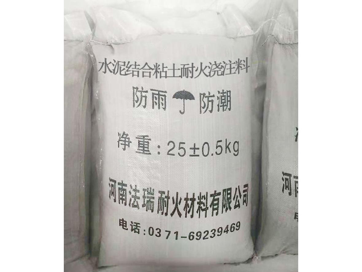 Cement bound clay refractory castable
